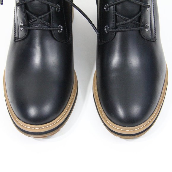 Timberland Lug Sole Boots New Women Black Leather Bootie sz 9.5 Sienna - Picture 7 of 12